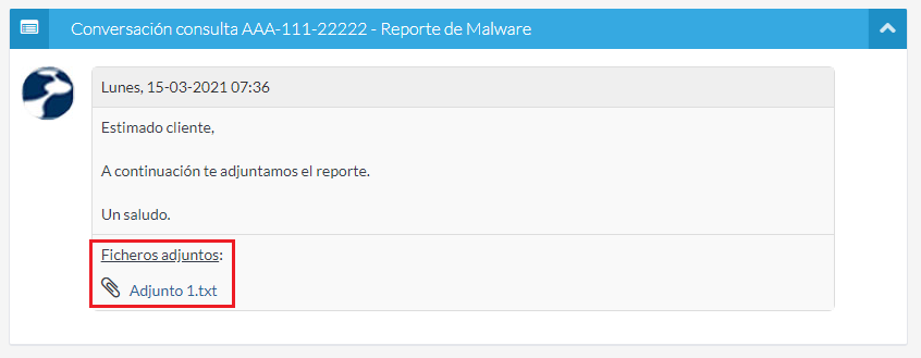 Descargar adjuntos del Sistema de Soporte