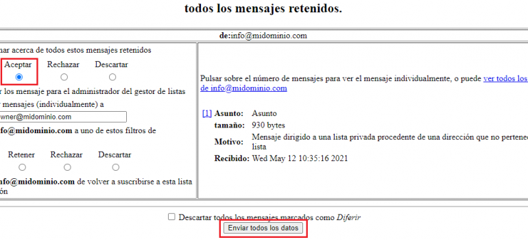 Crear una lista de correo en cPanel