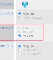 Posibilidad de conexión a 40 Gbps entre tus servidores dedicados
