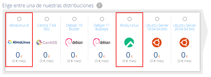 Nuevos sistemas operativos en los VPS Storage