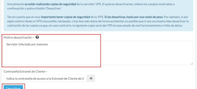 Desactivar temporalmente los backups del Backup Tranquilidad