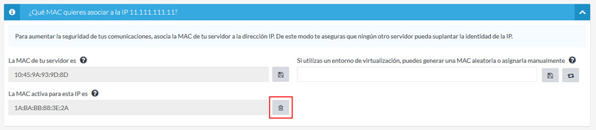 Borrar la MAC de una dirección IP