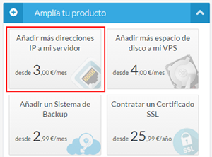 Contratar IPs adicionales