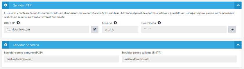 Consulta todos los datos de tu hosting