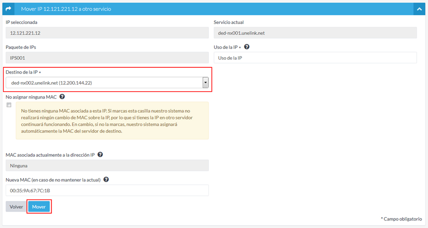 Bascular direcciones IP entre servidores