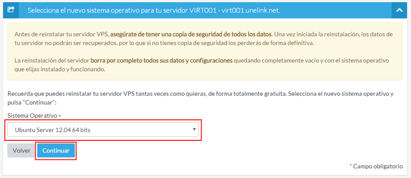 Reinstalaciones VPS.